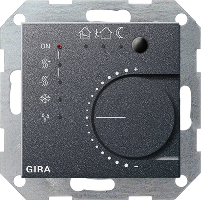 Voorstel Zweet Teleurgesteld Gira 210028 KNX thermostaat met drukcontactinterface 4-voudig systeem 55  antraciet